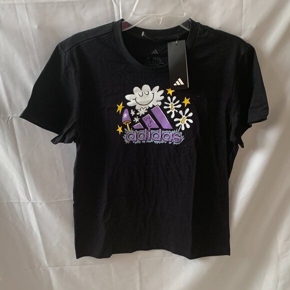 ADIDAS Sketch Doodle Graphic Tee in Black Sz MEDIUM - Picture 1 of 5